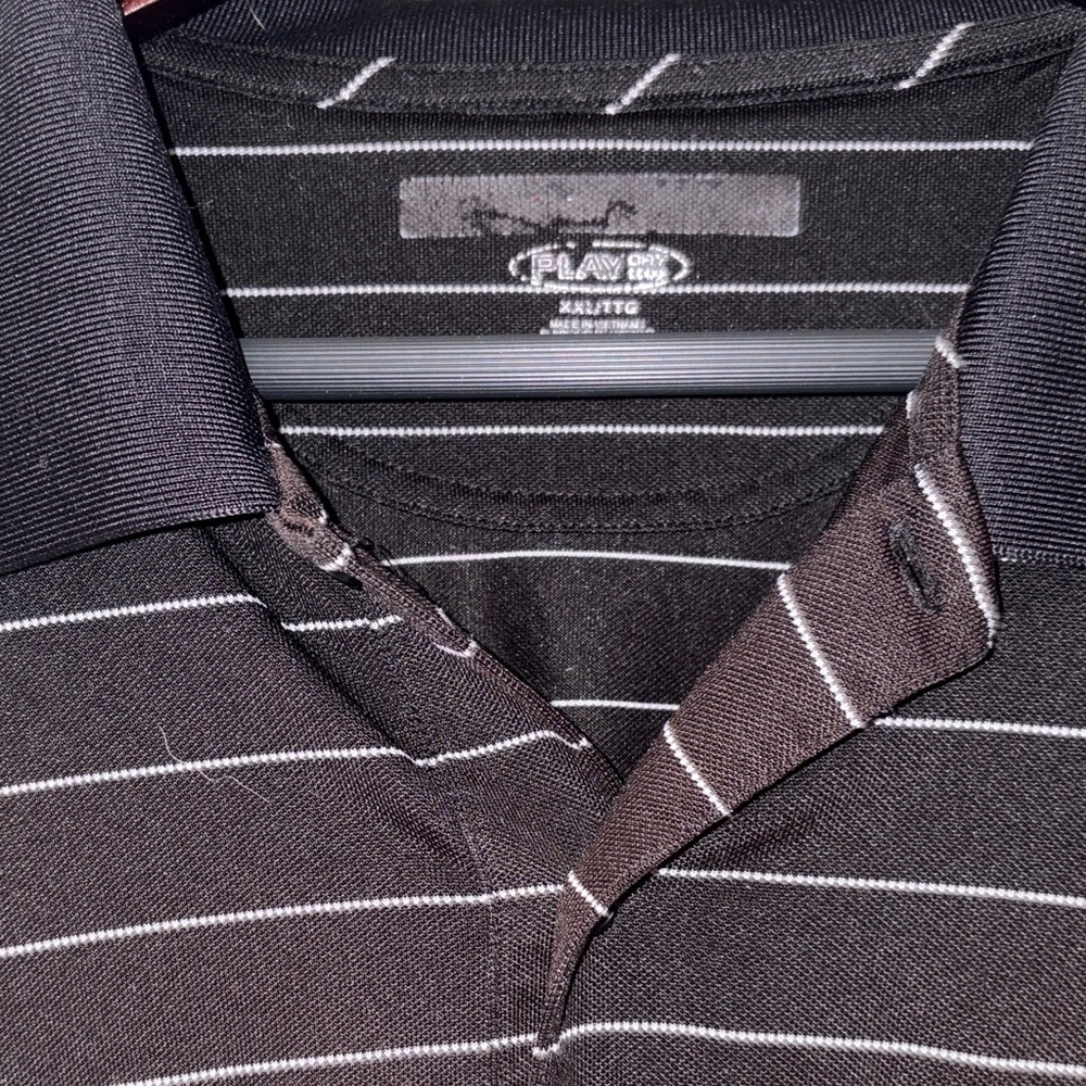 Greg Norman Collection Dark Polo with Subtle Stripes - Picture 2 of 8